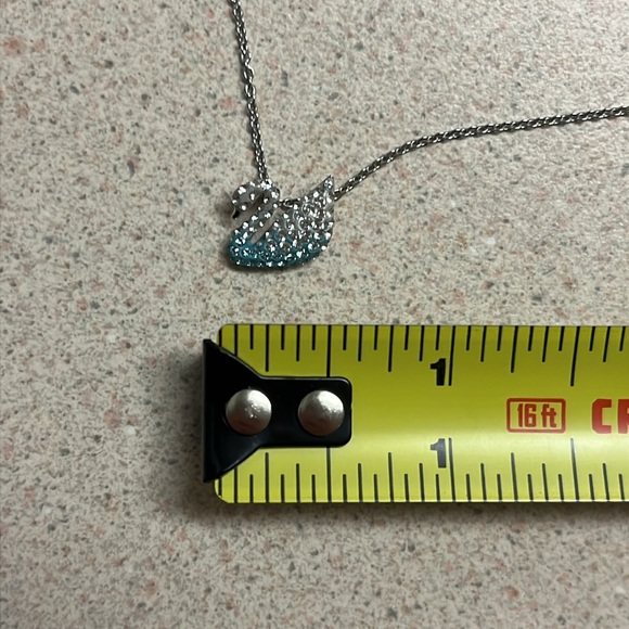 Swarovski Iconic Swan Pendant Swan Small Blue Gradient Rhodium Plated Necklace - Picture 6 of 6